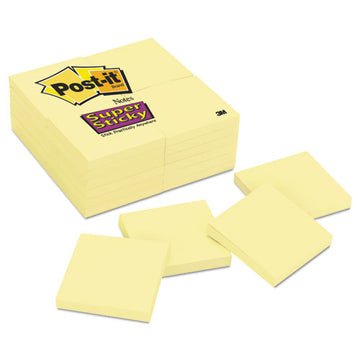 Post-it® Notes Super Sticky Canary Yellow Note Pads, 3 X 3, 90-sheet, 24-pack freeshipping - TVN Wholesale